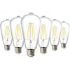 image:imageSunco 6 Pack Edison Bulbs LED ST64 Clear Vintage Filament Waterproof Bulb 800 LM 85W 60W Equivalent ST19 3000K Warm White E26 Medium Base Decorative Dimmable UL3000k Warm White
