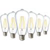 image:imageSunco 6 Pack Edison Bulbs LED ST64 Clear Vintage Filament Waterproof Bulb 800 LM 85W 60W Equivalent ST19 3000K Warm White E26 Medium Base Decorative Dimmable UL4000k Cool White