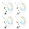 image:imageSunco Retrofit LED Recessed Lighting 6 Inch Downlight Can Lights for Ceiling Baffle Trim 965 LM 13W 120W Equivalent 4000K Cool White Dimmable Damp Rated UL 4 PackWhite 5cct