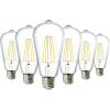 image:imageSunco 6 Pack Edison Bulbs LED ST64 Clear Vintage Filament Waterproof Bulb 800 LM 85W 60W Equivalent ST19 3000K Warm White E26 Medium Base Decorative Dimmable UL2700k Soft White