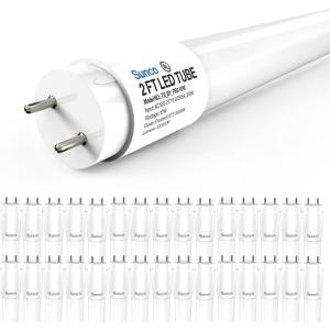image:imageSunco 30 Pack 2ft LED T8 Clear Glass Tube for Indoor Replacement Fluorescent Commercial Office Hallway Warehouse Type B 10W 1200 Lumens 5000K Daylight NonDimmable 100277V 50000 Hour Lifetime5000k Clear