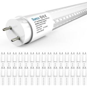 image:imageSunco 30 Pack 2ft LED T8 Clear Glass Tube for Indoor Replacement Fluorescent Commercial Office Hallway Warehouse Type B 10W 1200 Lumens 5000K Daylight NonDimmable 100277V 50000 Hour Lifetime6000k Clear