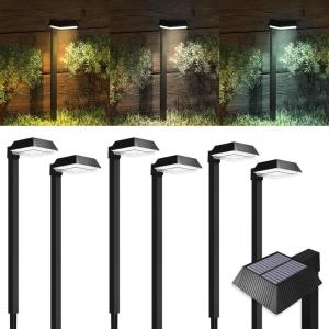 image:imageSunco 6 Pack 2W Solar Sidewalk Dusk to Dawn Outdoor Backyard Walkway Garden Driveway Landscape Waterproof Patio Yard Lawn Super Bright Path Lights 100 Lumens 3CCT 3000K5000K7000K NonDimmable6 Pack