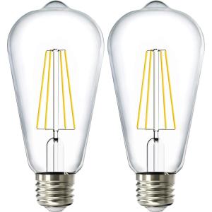 image:imageSunco 6 Pack Edison Bulbs LED ST64 Clear Vintage Filament Waterproof Bulb 800 LM 85W 60W Equivalent ST19 3000K Warm White E26 Medium Base Decorative Dimmable UL4000k Cool White