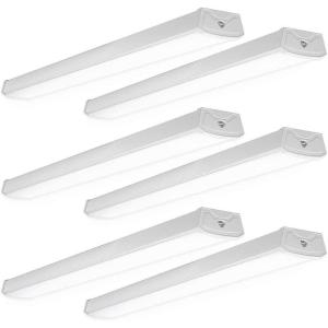 image:imageSunco 6 Pack LED Garage Ceiling Lights Wraparound Fixture 4FTLinkable Shop Light 3500 LM 40W300W 6000K Daylight Deluxe Hardwired Surface Mount Utility Workshop Light ETLWhite 5k