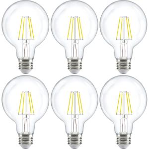 image:imageSunco G25 Globe Light Bulbs LED Edison Vanity Light Bulbs CRI90 3000K Warm White Dimmable 5W60W Clear Vintage Filament Globe 500 Lumens E26 Base Indoor Outdoor Clear UL6 Count Pack of 1