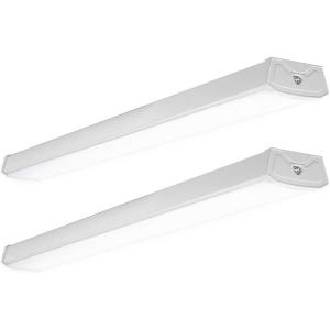 image:imageSunco LED Garage Ceiling Lights Wraparound Fixture 4FTLinkable Shop Light 3500 LM 40W300W 5000K Daylight Hardwired Surface Mount Utility Workshop Light ETL 2 PackWhite 6k