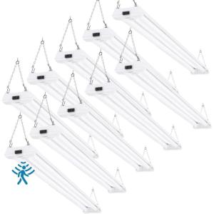 image:imageSunco Motion Sensor 4ft LED Shop Light Garage Lights Ceiling LED Plugin Fixtures 40W 5000K Daylight 4300 Lumens Frosted Motion Activated Linkable Suspension Mount ETL 2 Pack10 Pack
