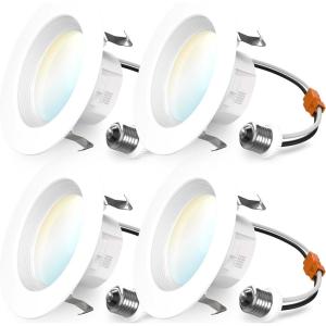 image:imageSunco Retrofit LED Recessed Lighting 6 Inch Downlight Can Lights for Ceiling Baffle Trim 965 LM 13W 120W Equivalent 4000K Cool White Dimmable Damp Rated UL 4 PackWhite 5cct