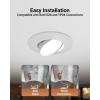 image:imageSunco 56 Inch LED Can Lights Retrofit Recessed Lighting Gimbal Downlight Adjustable 800 LM 12W60W Selectable CCT 2700K3000K3500K4000K5000K Dimmable Damp Rated ULWhite