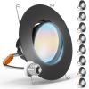 image:imageSunco 56 Inch LED Can Lights Retrofit Recessed Lighting Gimbal Downlight Adjustable 800 LM 12W60W Selectable CCT 2700K3000K3500K4000K5000K Dimmable Damp Rated ULBlack
