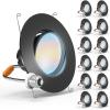 image:imageSunco 56 Inch LED Can Lights Retrofit Recessed Lighting Gimbal Downlight Adjustable 800 LM 12W60W Selectable CCT 2700K3000K3500K4000K5000K Dimmable Damp Rated ULBlack