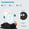 image:imageSunco Lighting 6 Pack Recessed LED Lights Canless 4 Inch Eyeball Gimbal 12W Selectable 2700K3000K3500K4000K5000K Angled Directional Light with Jbox Ultra Slim Dimmable ETL