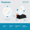 image:imageSunco Lighting 6 Pack Recessed LED Lights Canless 4 Inch Eyeball Gimbal 12W Selectable 2700K3000K3500K4000K5000K Angled Directional Light with Jbox Ultra Slim Dimmable ETL