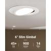 image:imageSunco Lighting 6 Pack Recessed LED Lights Canless 6 Inch Eyeball Gimbal 14W Selectable 2700K3000K3500K4000K5000K Angled Directional Light with Jbox Ultra Slim Dimmable ETL
