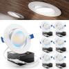 image:imageSunco Lighting 6 Pack Recessed LED Lights Canless 4 Inch Eyeball Gimbal 12W Selectable 2700K3000K3500K4000K5000K Angled Directional Light with Jbox Ultra Slim Dimmable ETL
