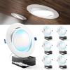 image:imageSunco Lighting 6 Pack Recessed LED Lights Canless 6 Inch Eyeball Gimbal 14W Selectable 2700K3000K3500K4000K5000K Angled Directional Light with Jbox Ultra Slim Dimmable ETL