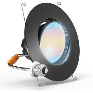 image:imageSunco 56 Inch LED Can Lights Retrofit Recessed Lighting Gimbal Downlight Adjustable 800 LM 12W60W Selectable CCT 2700K3000K3500K4000K5000K Dimmable Damp Rated ULBlack