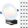 image:imageSunco 24 Pack 3 Inch Recessed LED Lights Ultra Thin Ceiling Lighting 500 LM 8W 50W Equivalent Selectable CCT 2700K3000K4000K5000K6000K Dimmable Wafer Thin Canless with Junction BoxWhite  5 CCT 2700K  3000K  4000K  5000K  6000K