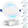 image:imageSunco 6 Inch LED Recessed Light Canless Ceiling Lights Slim with Junction Box 1200 LM 14W 100W Equivalent Selectable CCT 2700K3000K4000K5000K6000K Dimmable Wafer Thin ETL 4 Pack5 CCT in One 2700K  3000K  4000K  5000K  6000K