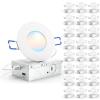 image:imageSunco 24 Pack 3 Inch Recessed LED Lights Ultra Thin Ceiling Lighting 500 LM 8W 50W Equivalent Selectable CCT 2700K3000K4000K5000K6000K Dimmable Wafer Thin Canless with Junction BoxWhite  5 CCT 2700K  3000K  4000K  5000K  6000K