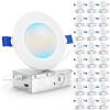 image:imageSunco 24 Pack 4 Inch LED Recessed Lights Canless Ceiling Light Slim 700 LM 10W Selectable CCT 2700K3000K4000K5000K6000K Dimmable Wafer Thin with Junction Box ETL4 Inch