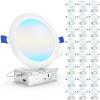 image:imageSunco 24 Pack 4 Inch LED Recessed Lights Canless Ceiling Light Slim 700 LM 10W Selectable CCT 2700K3000K4000K5000K6000K Dimmable Wafer Thin with Junction Box ETL6 Inch