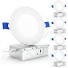 image:imageSunco 6 Inch LED Recessed Light Canless Ceiling Lights Slim with Junction Box 1200 LM 14W 100W Equivalent Selectable CCT 2700K3000K4000K5000K6000K Dimmable Wafer Thin ETL 4 Pack6000K Daylight Deluxe