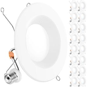 image:imageSunco 16 Pack 4 Inch LED Recessed Lights 11W 660LM Retrofit Downlight 5CCT 2700K5000K Indoor Dimmable Baffle Trim Damp Rated Ceiling Lighting for Kitchen Bathroom Bedroom Energy Star UL56 Inch