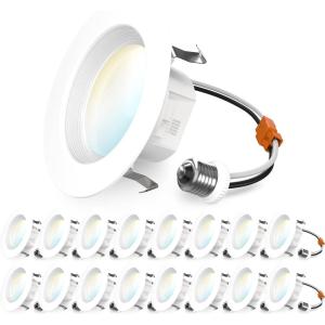 image:imageSunco 16 Pack 4 Inch LED Recessed Lights 11W 660LM Retrofit Downlight 5CCT 2700K5000K Indoor Dimmable Baffle Trim Damp Rated Ceiling Lighting for Kitchen Bathroom Bedroom Energy Star UL4 Inch