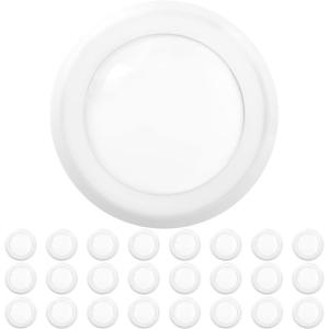 image:imageSunco 24 Pack 56 Inch LED Disk Lights Disc Lights Ceiling LED Flush Mount Recessed Can Lighting 1050 LM 2700K Soft White Dimmable 15W75W Damp Rated ETLWhite  5000K