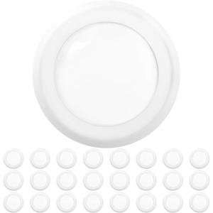image:imageSunco 24 Pack 56 Inch LED Disk Lights Disc Lights Ceiling LED Flush Mount Recessed Can Lighting 1050 LM 2700K Soft White Dimmable 15W75W Damp Rated ETLWhite  2700K