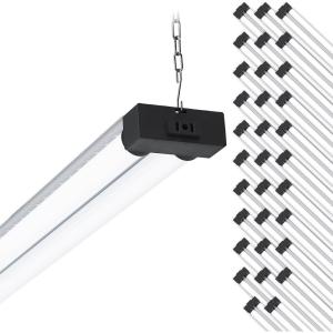 image:imageSunco 40W260W LED Shop Light for Workshop Garage 4FT Plug In Frosted Lens Linkable Utility Industrial Fixture 6000K Daylight Deluxe 4100 Lumens NonDimmable Hanging Pull Chain  ETL 4 Pack