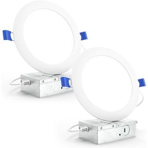 image:imageSunco 48 Pack 6 Inch LED Recessed Light Canless Ceiling Lights Slim with Junction Box 1200 LM 14W 100W Equivalent Selectable CCT 2700K3000K4000K5000K6000K Dimmable Wafer Thin ETL2 Pack