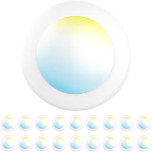 image:imageSunco 6 Pack LED Disc Lights Ceiling 6 Inch Flush Mount Disk Light Recessed Can Lighting 1050 LM 15W 75W Equivalent Selectable CCT 3000K4000K5000K6000K6500K Dimmable Damp Rated ETL4 Inch  18 Pack