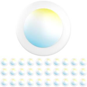 image:imageSunco 6 Pack LED Disc Lights Ceiling 6 Inch Flush Mount Disk Light Recessed Can Lighting 1050 LM 15W 75W Equivalent Selectable CCT 3000K4000K5000K6000K6500K Dimmable Damp Rated ETL4 Inch  30 Pack
