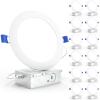 image:imageSunco 12 Pack 4 Inch LED Recessed Lights Slim Canless Ceiling Lighting 650 LM 10W 60W Equivalent 5000K Daylight Dimmable Wafer Thin Ultra Thin with Junction Box ETLWhite  6000K
