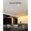 image:imageSunco 12 Pack 4 Inch LED Recessed Lights Slim Canless Ceiling Lighting 650 LM 10W 60W Equivalent 5000K Daylight Dimmable Wafer Thin Ultra Thin with Junction Box ETLWhite  6000K