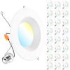 image:imageSunco 24 Pack 4 Inch LED Recessed Lights Retrofit Can Lighting 660 LM 11W 40W Equivalent Selectable CCT 2700K3000K3500K4000K5000K Dimmable Baffle Trim Replacement Conversion Kit ULWhite