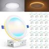 image:imageSunco 24 Pack 6 Inch LED Recessed Light with Night Light Canless Recessed Lighting 1500 LM 15W 150W Equivalent Selectable CCT 2700K3000K4000K5000K6000K Dimmable with Junction BoxWhite  5 CCT 2700K  3000K  4000K  5000K  6000K