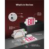 image:imageSunco LED Exit Sign With Emergency Lights Red Two Mini Adjustable Lights 94V0 Fire Resistant Backup Battery 23W 6000K Daylight Deluxe 200 Lumens 120277V Wall Or Ceiling Mount UL24 Pack