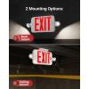 image:imageSunco LED Exit Sign With Emergency Lights Red Two Mini Adjustable Lights 94V0 Fire Resistant Backup Battery 23W 6000K Daylight Deluxe 200 Lumens 120277V Wall Or Ceiling Mount UL6 Pack