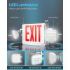image:imageSunco Red Exit Signs With Emergency Lights Two Adjustable Square LED Lights 94V0 Fire Resistant Backup Battery 120277V Wall Or Ceiling Mount Commercial Grade Double Sided UL