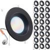 image:imageSunco 24 Pack 4 Inch LED Recessed Lights Retrofit Can Lighting 660 LM 11W 40W Equivalent Selectable CCT 2700K3000K3500K4000K5000K Dimmable Baffle Trim Replacement Conversion Kit ULBlack