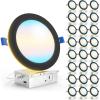 image:imageSunco 24 Pack 6 Inch LED Recessed Light with Night Light Canless Recessed Lighting 1500 LM 15W 150W Equivalent Selectable CCT 2700K3000K4000K5000K6000K Dimmable with Junction BoxBlack  5 CCT 2700K  3000K  4000K  5000K  6000K