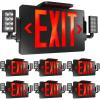 image:imageSunco 6 Pack Emergency Exit Signs With Lights With Backup Battery Red 94V0 Fire Resistant 120277V Wall Or Ceiling Mount Commercial Grade ULBlack