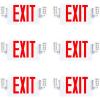 image:imageSunco 6 Pack Emergency Exit Signs With Lights With Backup Battery Red 94V0 Fire Resistant 120277V Wall Or Ceiling Mount Commercial Grade ULWhite