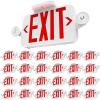 image:imageSunco LED Exit Sign With Emergency Lights Red Two Mini Adjustable Lights 94V0 Fire Resistant Backup Battery 23W 6000K Daylight Deluxe 200 Lumens 120277V Wall Or Ceiling Mount UL24 Pack