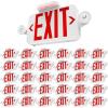 image:imageSunco LED Exit Sign With Emergency Lights Red Two Mini Adjustable Lights 94V0 Fire Resistant Backup Battery 23W 6000K Daylight Deluxe 200 Lumens 120277V Wall Or Ceiling Mount UL30 Pack