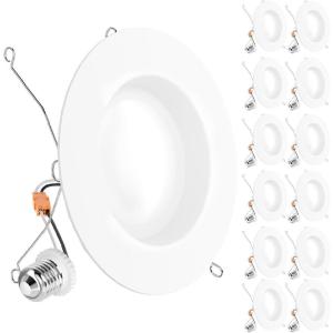 image:imageSunco 12 Pack 6 Inch LED Recessed Lights Retrofit Can Lights Smooth Trim 965 LM 13W 75W Equivalent Selectable CCT 2700K3000K3500K4000K5000K Dimmable Damp Rated UL6 Inch  5000K
